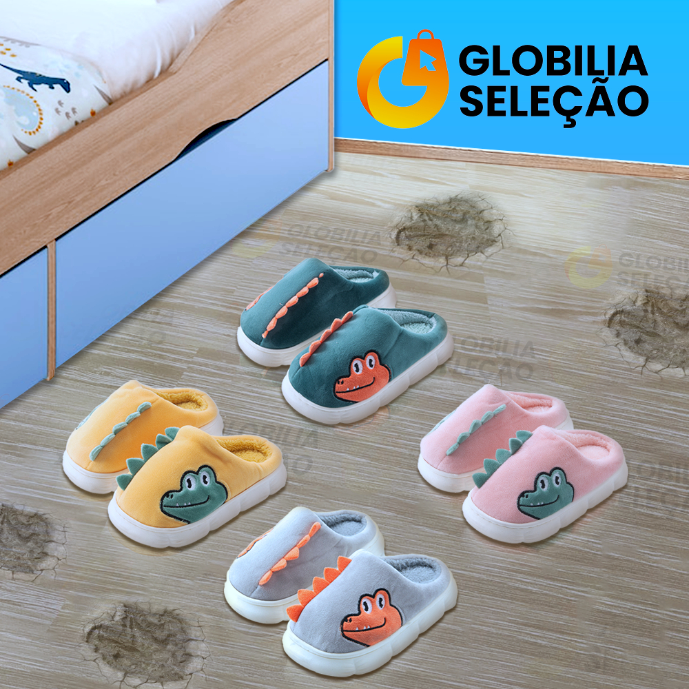 Pantufa Chinelo De Casa Infantil Menino Menina Pelúcia Confortável Inverno KT0647CRO