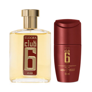 Kit Eudora Perfume Club 6 Fever: Perfume 95ml + Desodorante Antitranspirante Roll On (Lançamento) em Oferta na Shopee