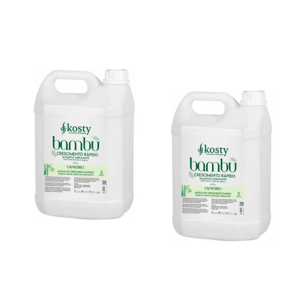 kit 2 shampoo bambu 5l lavatório de salão profissional  kosty