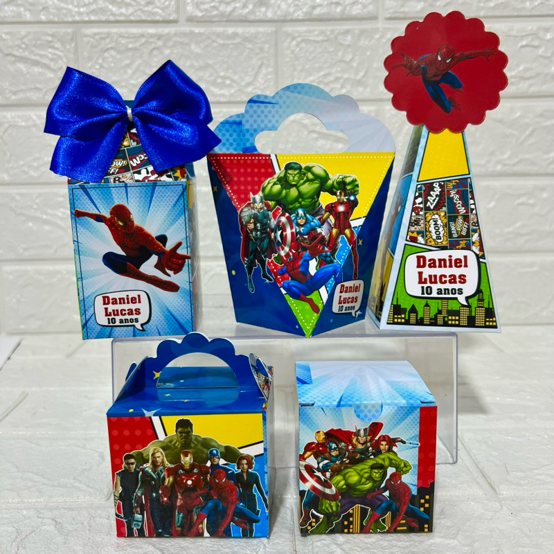 Vingadores Heróis - Personalizados - kit festa - lembrancinha - aniversario - caixinhas personalizadas - festa infantil