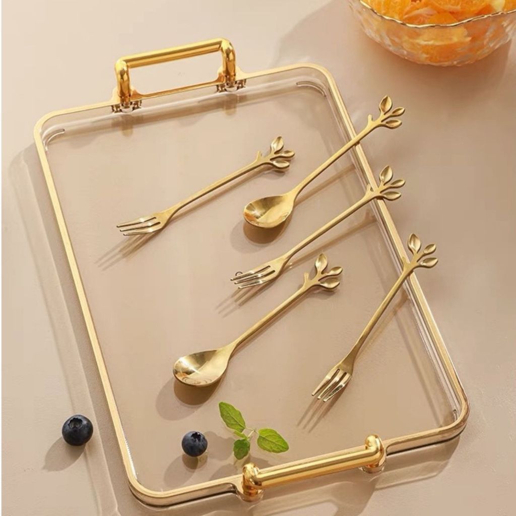 Kit jogo 10 Peças Conjunto De Colher garfo Criativo De Aço Inoxidável Talheres De Ouro Par...