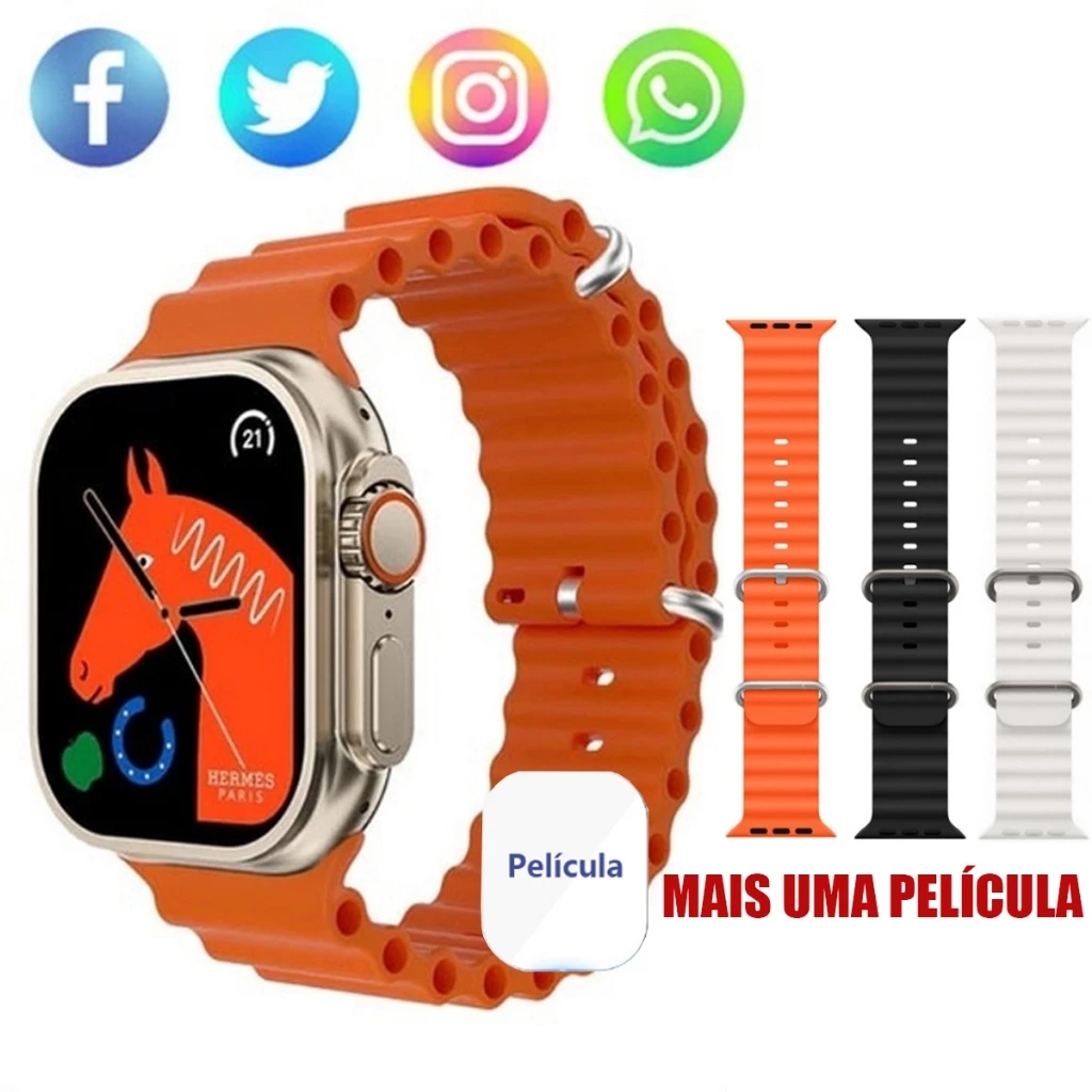 Smartwatch T800 Ultra 2 Series 9 Ultra Calculadora Cardíaca Monitoramento Da Frequência