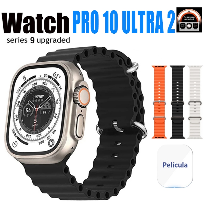 Smartwatch PRO 10 Ultra 2 2025 Nova Série 9 Smart Watch 2.09 Inch HD 49mm Bluetooth Com Calculadora