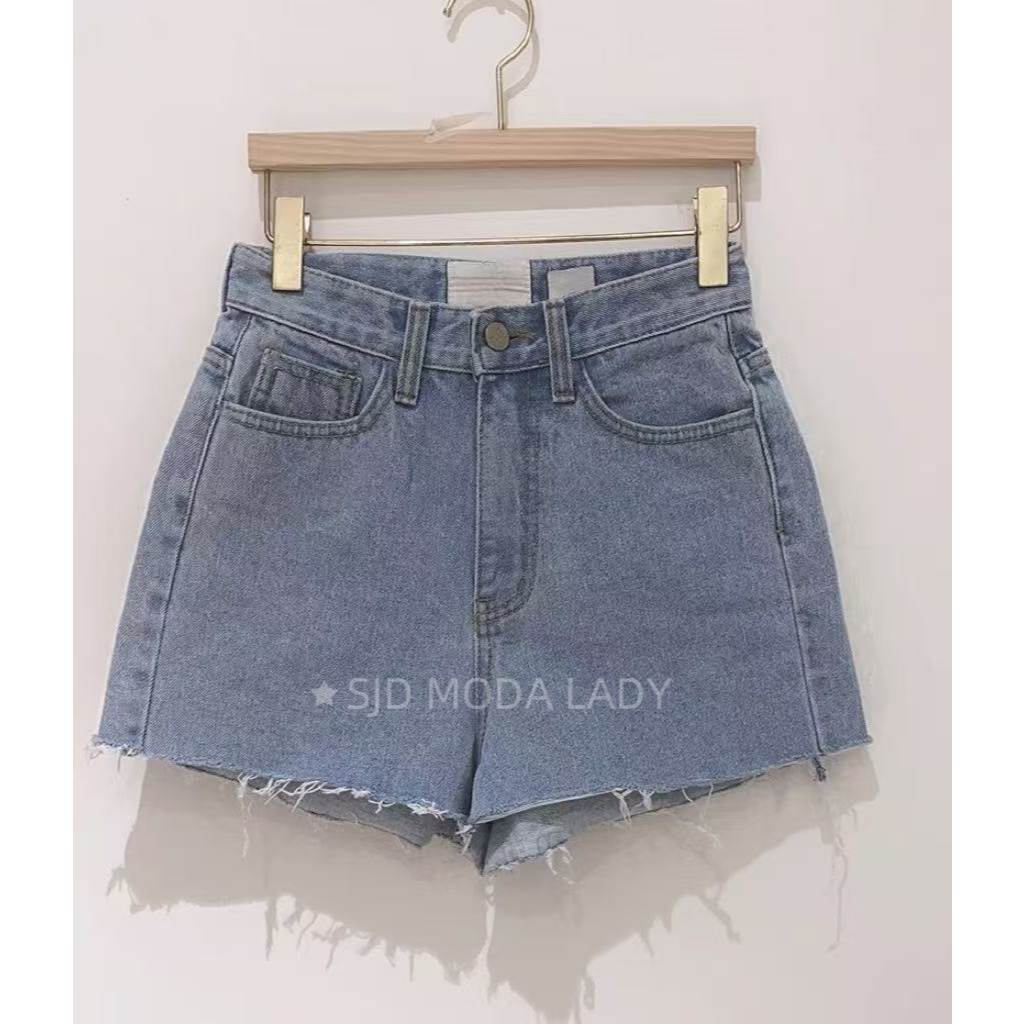 SJD MODA LADY shorts jeans casual sensual sem lycra bainha rasgados em Oferta na Shopee