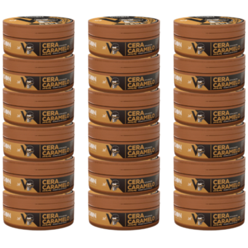 Kit 18 Cera Pomada Modeladora Caramelo Vision Barber Shop 130g Barba Cabelo Bigode - Caramelo