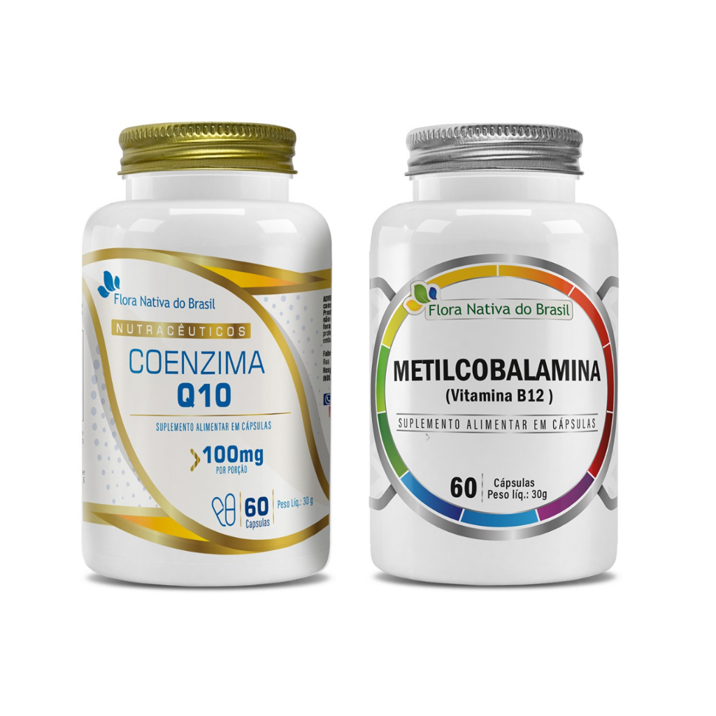Kit de Suplementos Alimentares CoenzimaQ10 + Vitamina B12 (60 cápsulas) - Flora Nativa