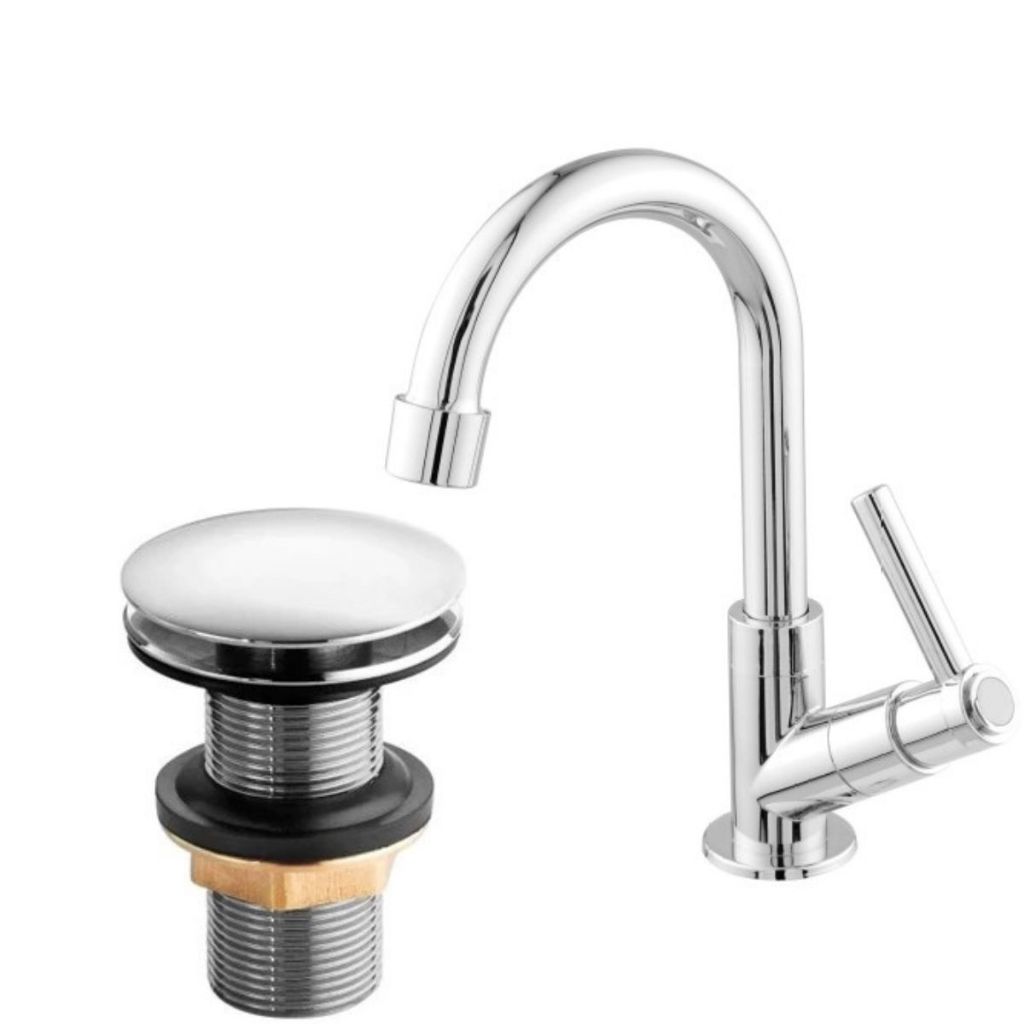 Kit de Banheiro em ABS- Torneira Bancada Cuba Lavabo Lavatório +Ralo Válvula click 7/8 Cromada em Oferta na Shopee