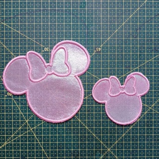 Patch bordado termocolante silhueta minnie rosa em Oferta na Shopee