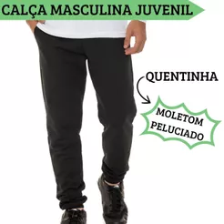 CALÇA COM 2 BOLSOS BARRA E PUNHO DE RIBANA DE MOLETOM PELUCIADO 3055-C4