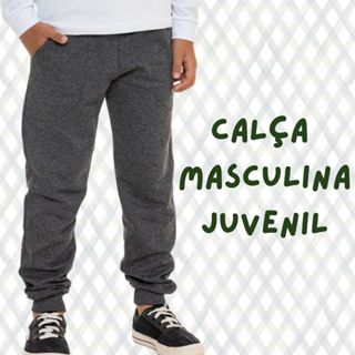 CALÇA JUVENIL MOLETOM PELUCIADO 2 BOLSOS CÓS E PUNHO EM RIBANA CANELADA 3055-C3 em Oferta na Shopee