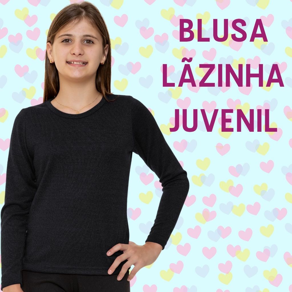 Blusa Juvenil Feminina Lãzinha Manga Longa 3171-A