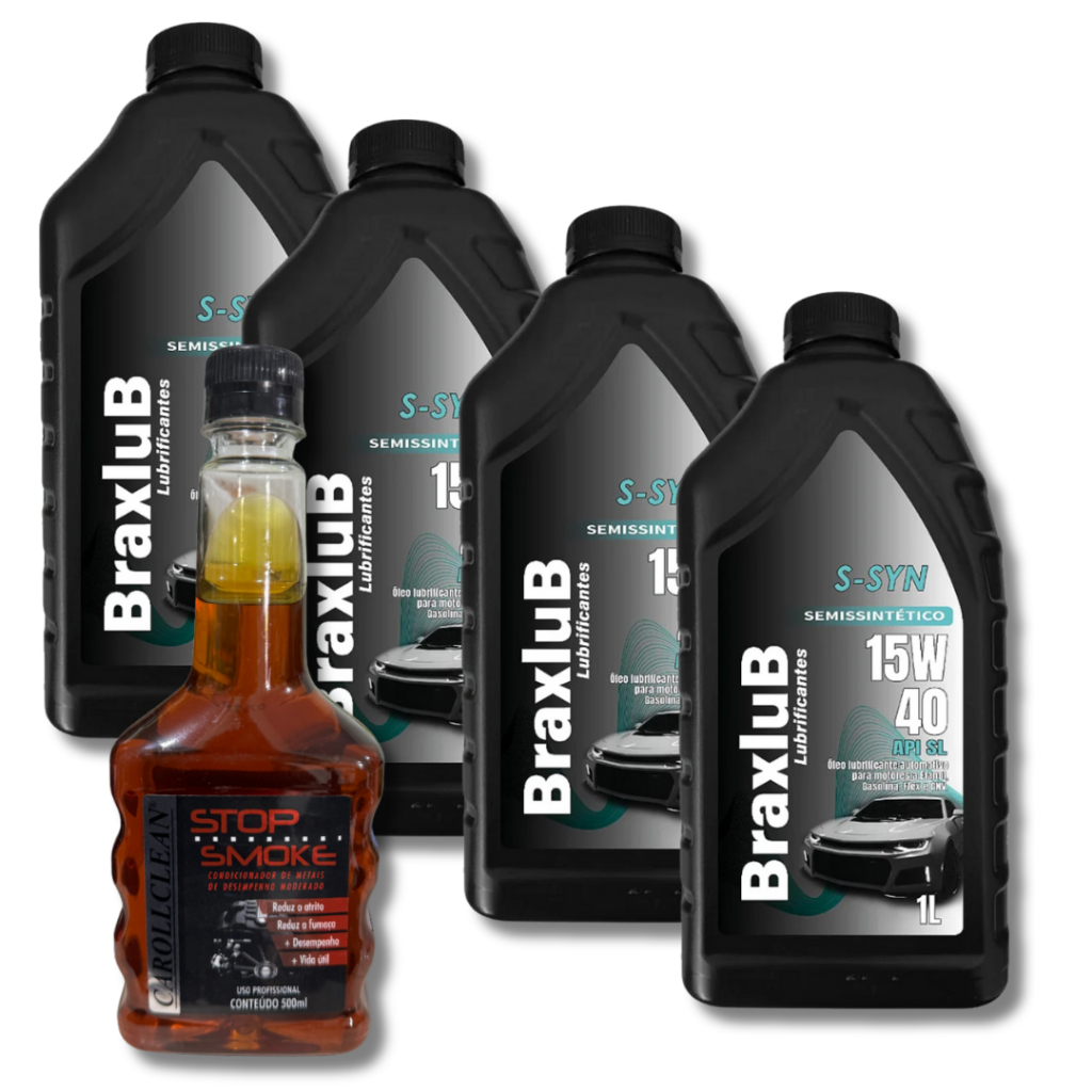 KIT 5 LITROS OLEO15W40 SEMISSINTÉTICO + ADITIVO STOP SMOKE