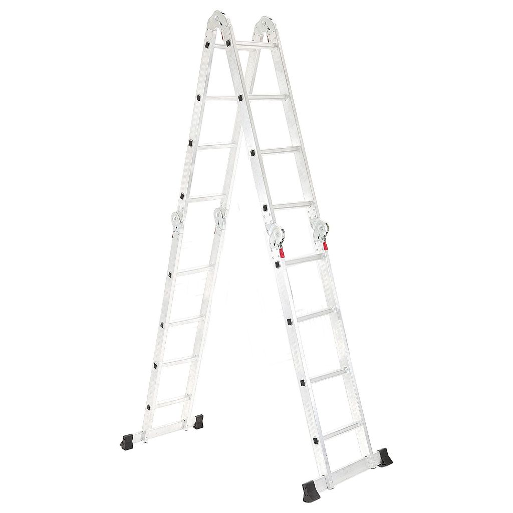 Escada Articulada de Alumínio 4x4 Multifuncional 16 Degraus e Altura de 4,24 Metros em Oferta na Shopee