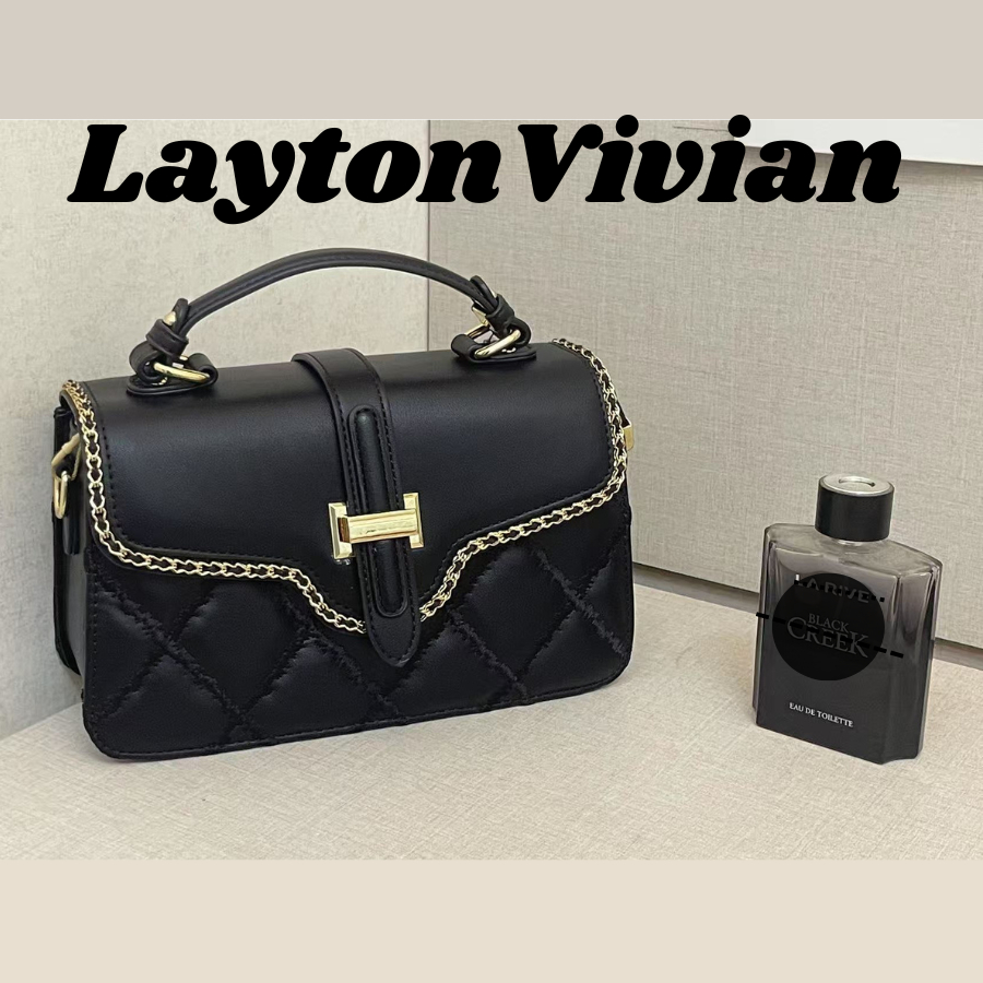 Bolsa feminina elegante LaytonVivian Edição Prestígio: Estilo baú chinês múltiplos compartimentos, alça de mão reforçado em Oferta na Shopee