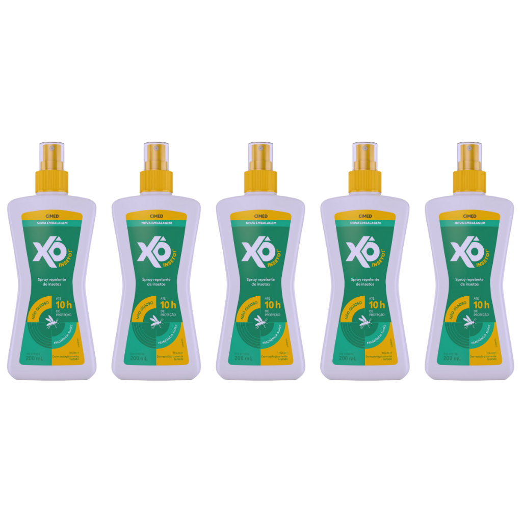 Kit 05 Un Xô Inseto Repelente Spray 10H de Proteção Contra Doenças de Mosquitos - CIMED