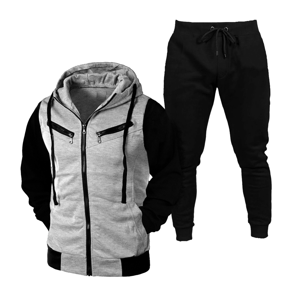 Detalhes do Conjunto Blusa de Frio Com Capuz e Ziper + Calça Moletom