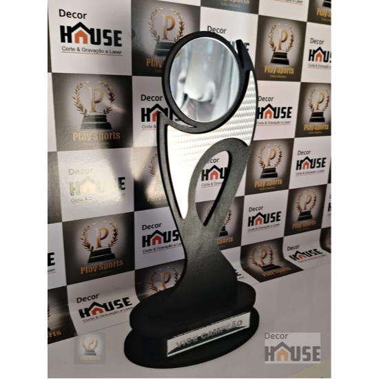 Troféu UEFA SMP de MDF Adesivado com Núcleo de Acrílico - Personalizado 30CM