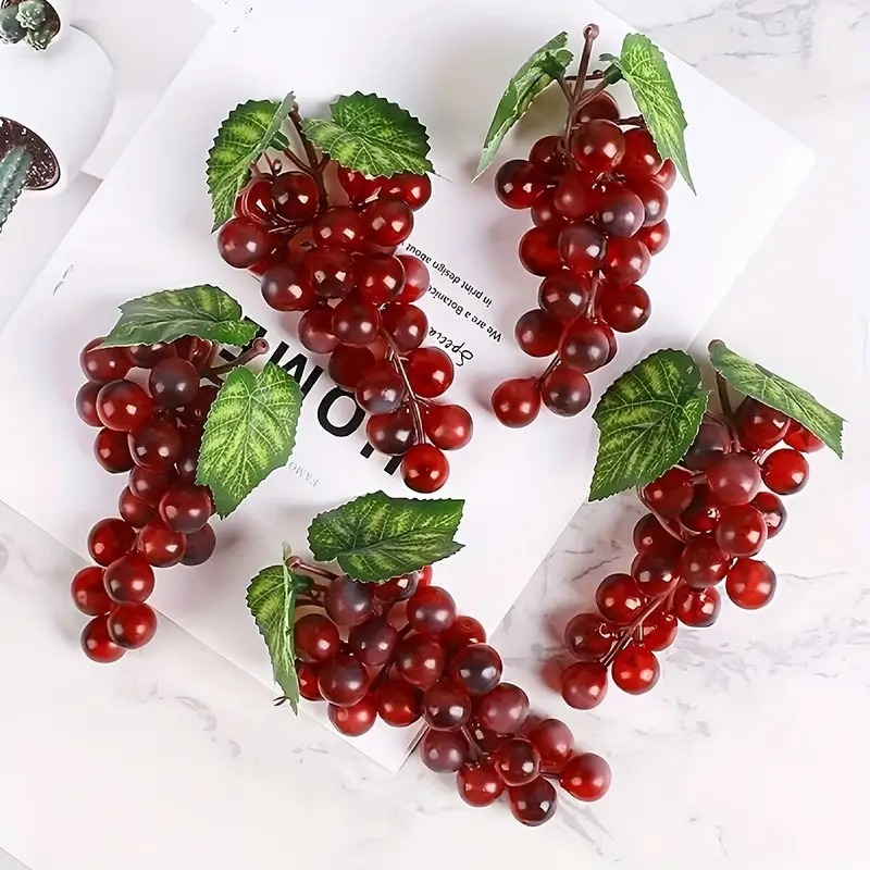 Uva Imã de Geladeira Realista, enfeite de cozinha, imã de fruta, decoração, artificial -OP802046