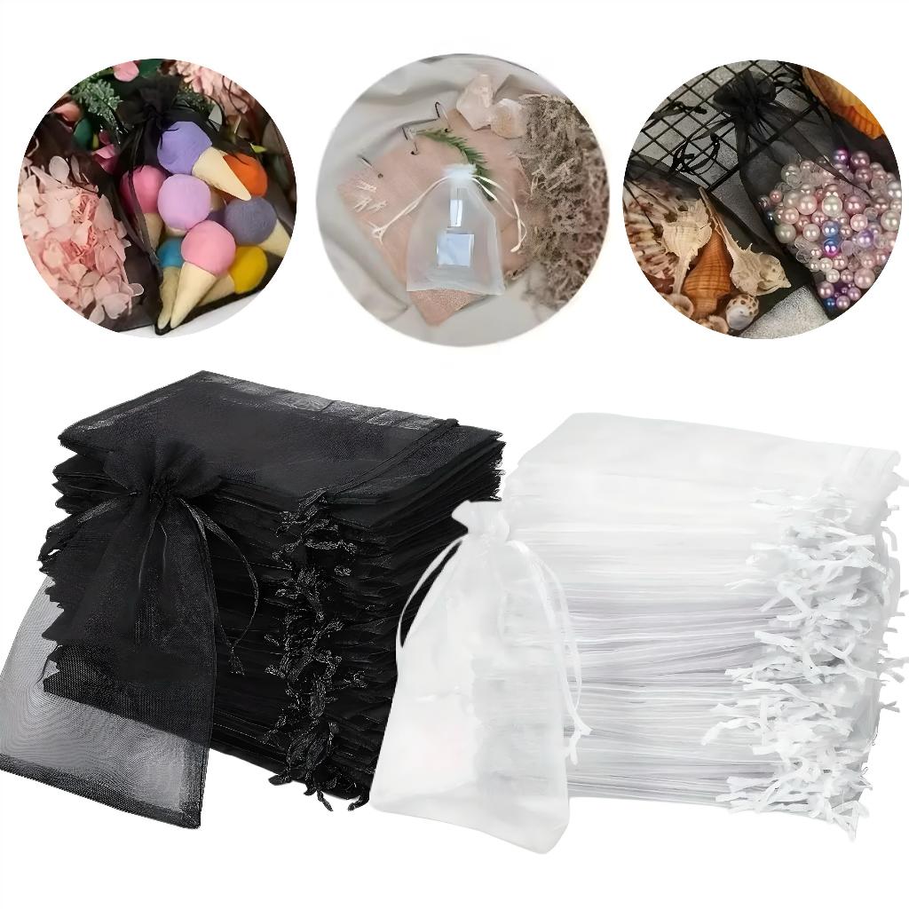 Kit 10/25/50/100 Saquinho Organza Saco Para Lembrancinhas Casamento Decoração Presente Aniversário em Oferta na Shopee