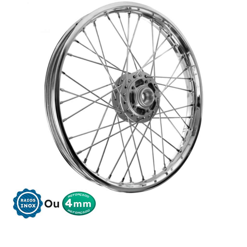 Roda Dianteira Ybr 125 00/08 Factor 125 Raios 4mm ou Inox Á Disco Alinhada