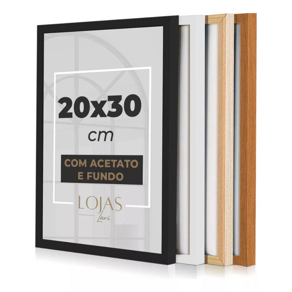 Moldura 20x30cm com acetato Poster Quadro Diploma Fotos (Escolha o tamanho e a cor)