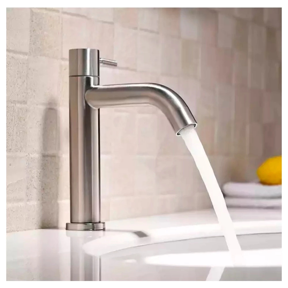 Torneira Banheiro Aço Escovado Lavatorio Quadrada Baixa em Oferta na Shopee