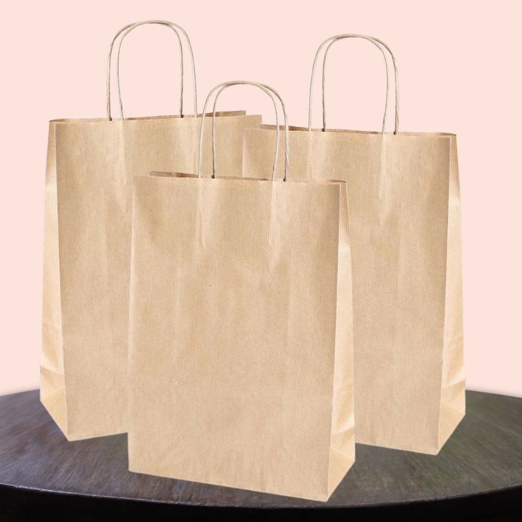 Kit 30 Sacola De Papel C/ Alça Resistente Delivery 28x27x20