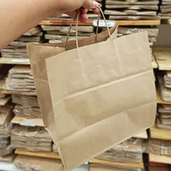 100 Sacolas De Papel 28x27x20 Delivery Kraft Premium Cromus