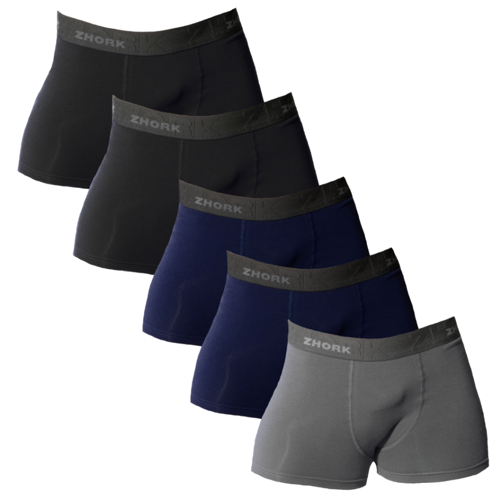 Kit com 5 Cuecas Boxer Microfibra Forro 100% algodão Box P ao GG Lisas Masculino original