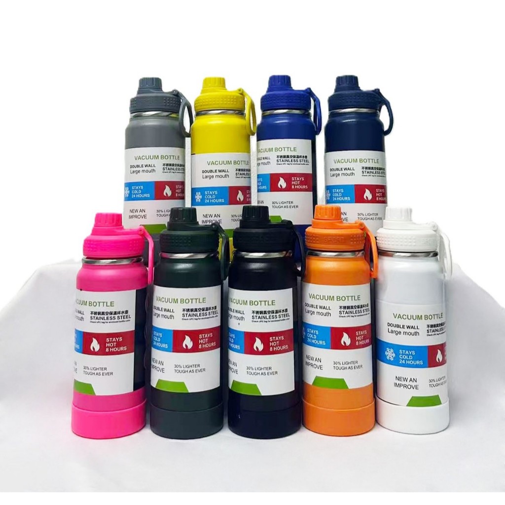 Garrafa Térmica Aço Inox Isolada C/ Protetor Silicone  800ml/600ml/500ml/350ml