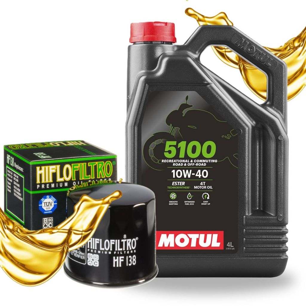 Troca de Óleo para Suzuki Bandit / Gsx / Vstrom / Hayabusa Motul 10w40 + Filtro Hiflo