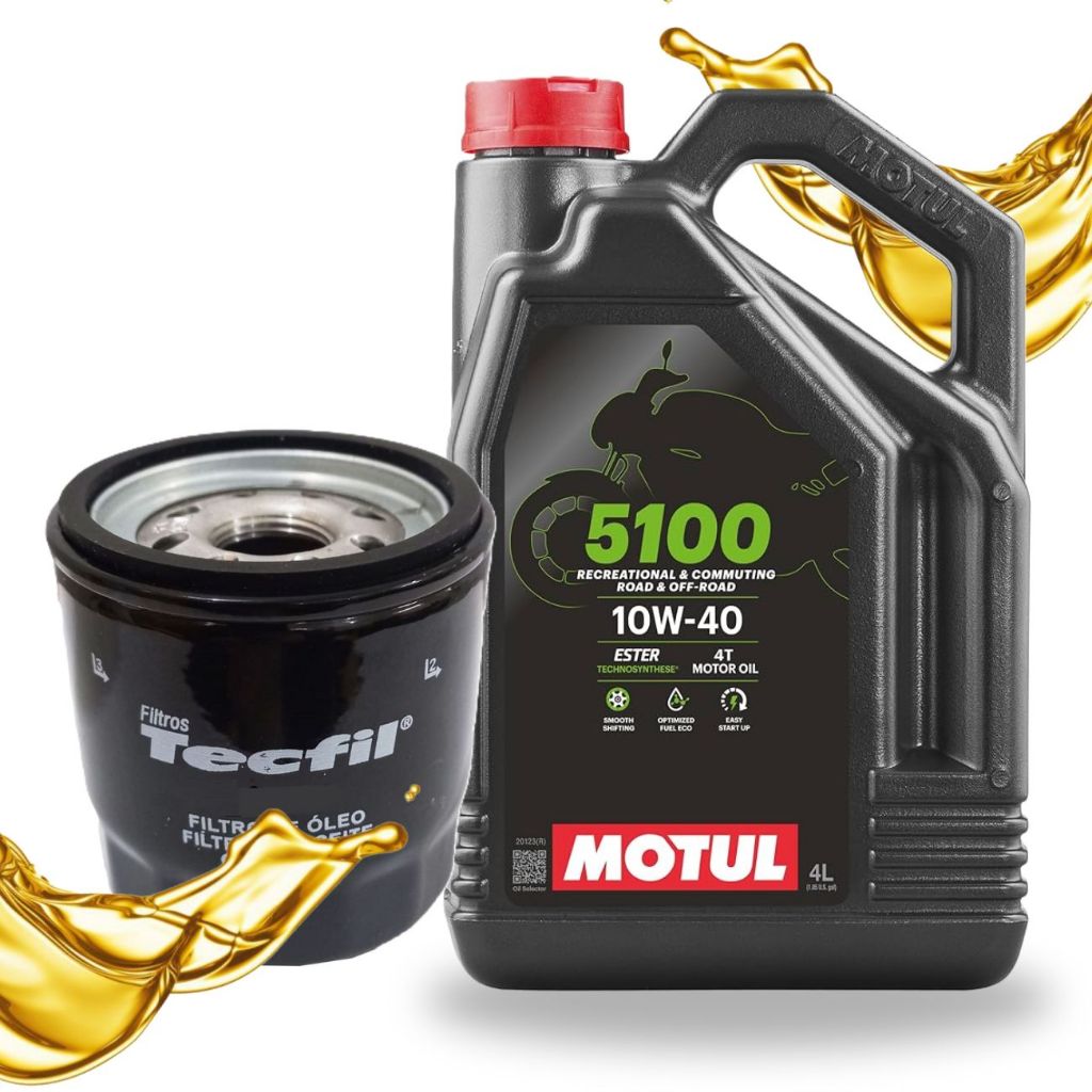Troca de Óleo para Kawasaki Z1000 Ninja 1000 Vulcan 900 Z900 Motul 5100 10w40 4 litros + Filtro Tecfil