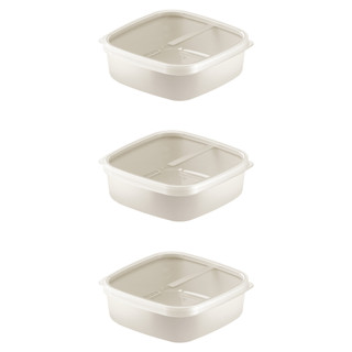 Kit 3 Potes Tramontina MixColor em Polipropileno Cor Algodão com Tampa Transparente 1,1 L 25462030 em Oferta na Shopee
