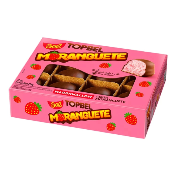 TopBel Ao Leite Recheio Sabor Moranguete 12 un.