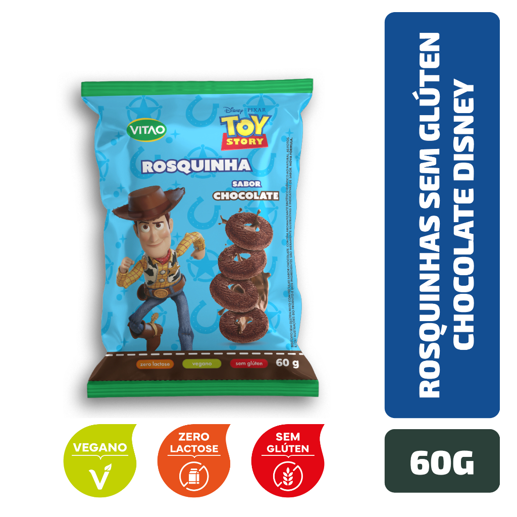 Rosquinhas Chocolate Sem Glúten Disney 60 g em Oferta na Shopee
