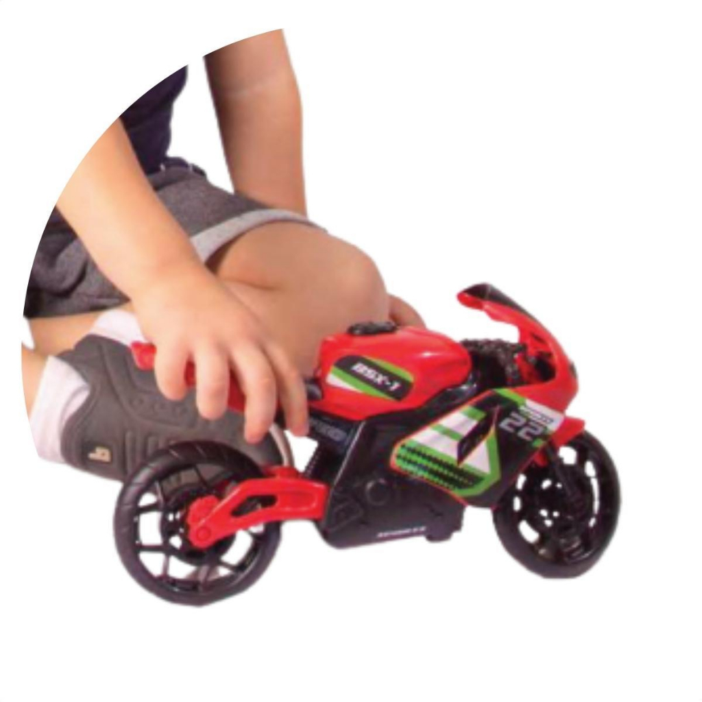Super Moto de Brinquedo 1600 Rodas Esportivas Motinha com Fricção 36cm Infantil Criança Educativo