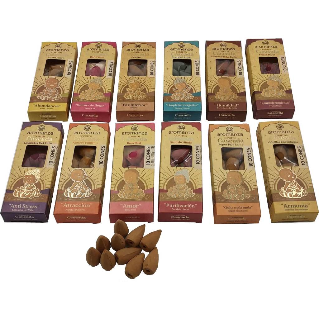 Imagem Incenso em Cone Aromanza –  Embalagens com 10 Cones cada. Linha Premium