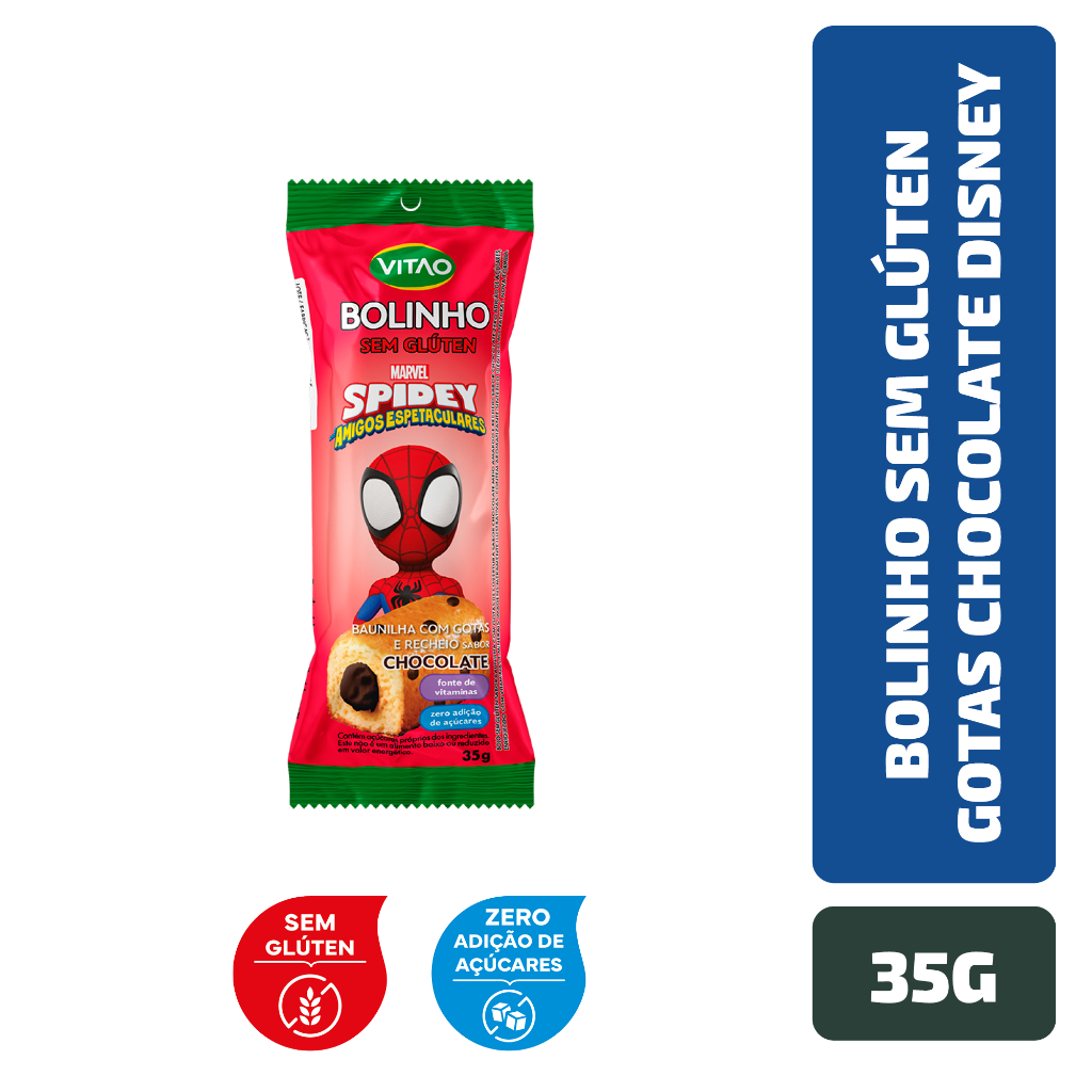 Bolinho Gotas Chocolate Sem Glúten Disney 35 g - Food & Beverages
