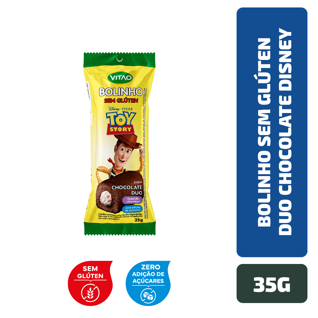 Bolinho Duo Chocolate Sem Glúten Disney 35 g em Oferta na Shopee