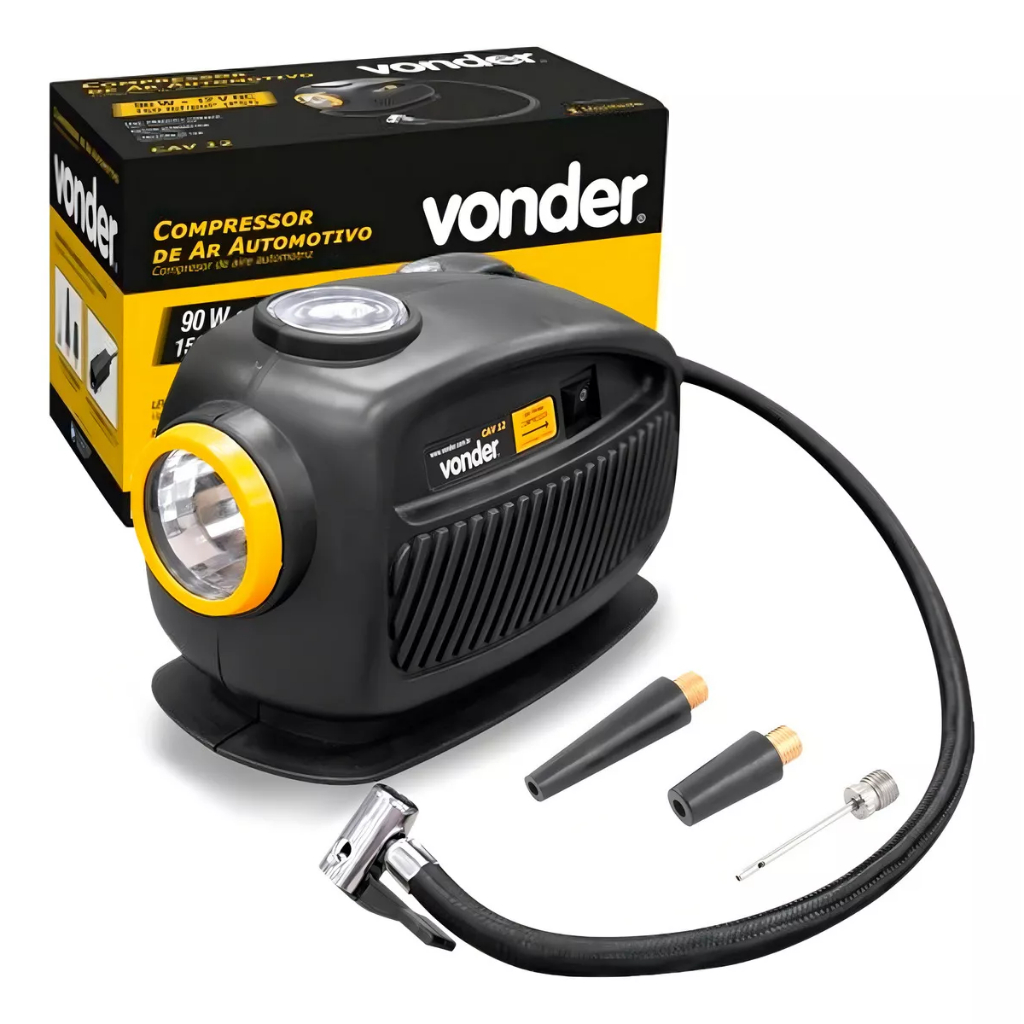 Compressor de Ar Automotivo 12v 90w 150 Libras Cav12 Vonder em Oferta na Shopee