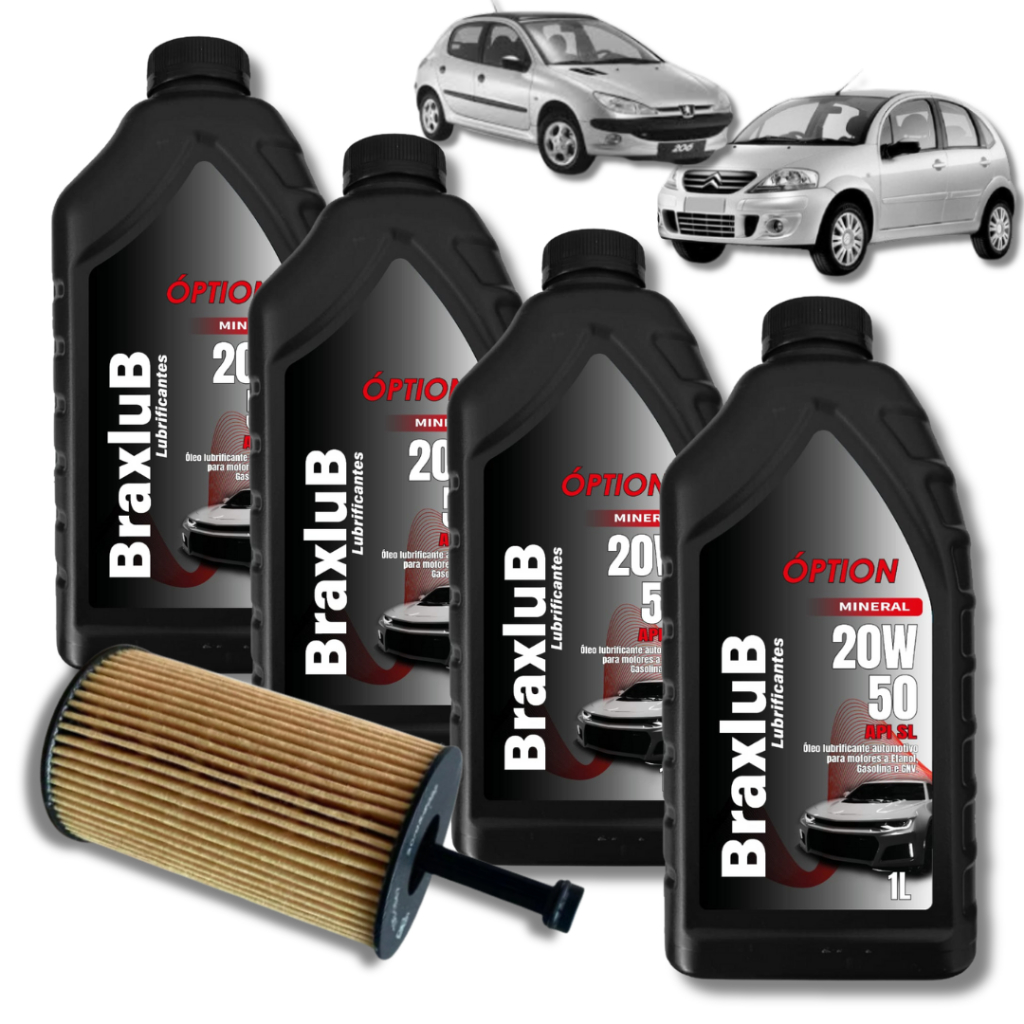 KIT TROCA DE ÓLEO 20w50 (PEUGEOT 206 E CINTROEN 1.6 16V)