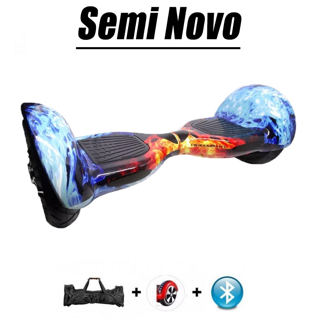Hoverboard 10 Polegadas Semi Novo Com Bluetooth Skate Eletrico Overboard