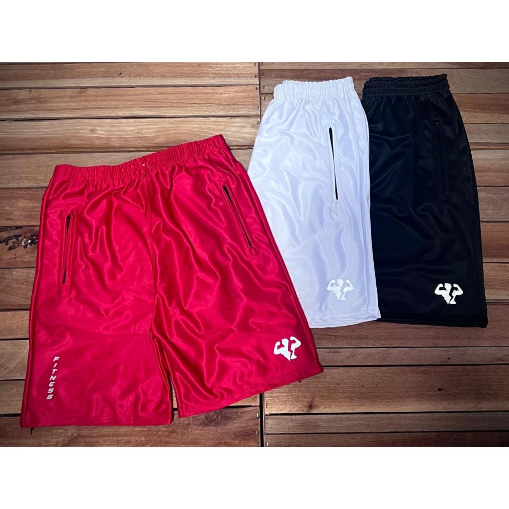 Kit Masculino Refletivel Com 3 Bermudas Shorts Dri Fit Futebol Academia Colorido Com Bolso Lateral com Ziper