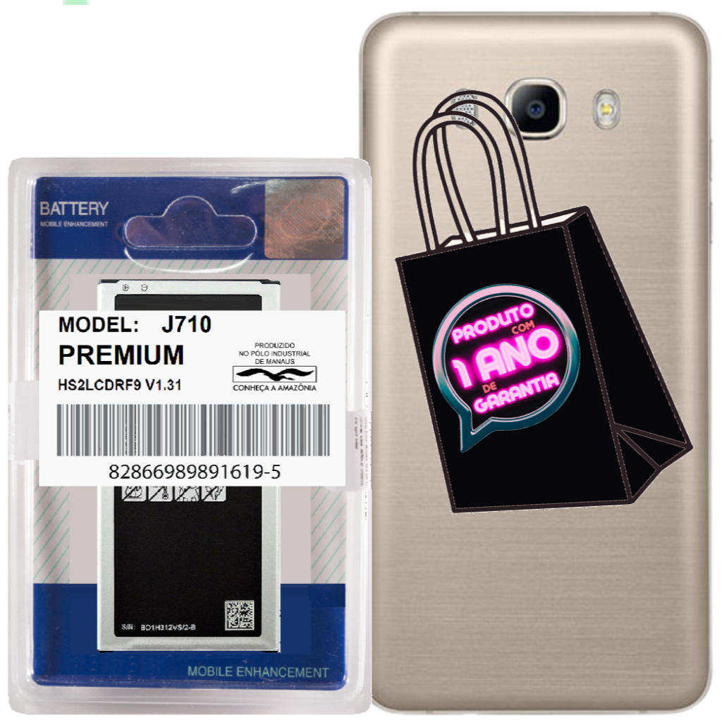 Battria de Alta Capacidade Compatível Galaxy J710 J7 Metal 2016 + Carcaça Com Tampa + Envio Hoje!