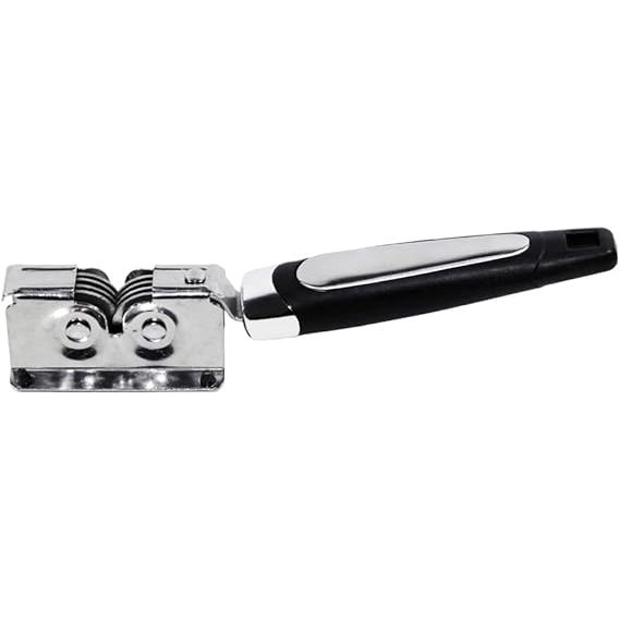 Amolador de Facas Aço Inox Tesouras Cabo Emborrachado Base Anti Aderente Afiador Prático Ergonômico