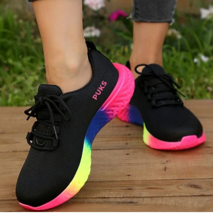 Tênis Feminino Tie Dye Esportivo Academia Caminhada Corrida Leve Confortável Macio Estiloso Meia Dia a Dia