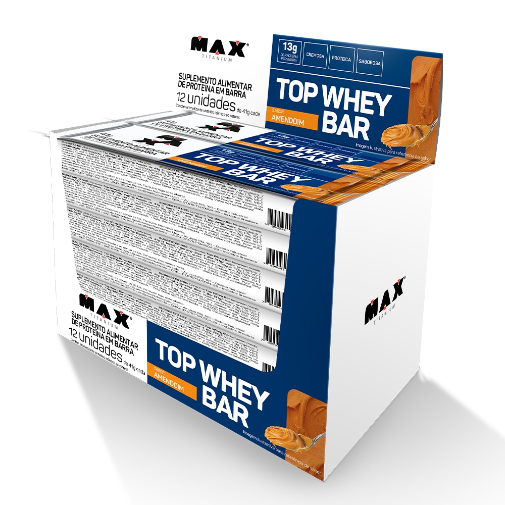 Max Titanium Top Whey Bar Tela 12 Barras de 41g Cada - Barrinha de Proteína