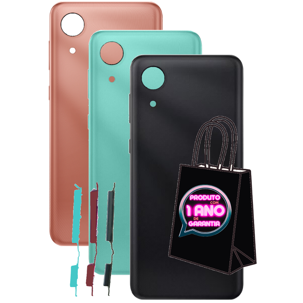 Kit Tampa Traseira + Botões Ligar e Volume Compatível Galaxy A03 Core A032m + Envio Hoje!