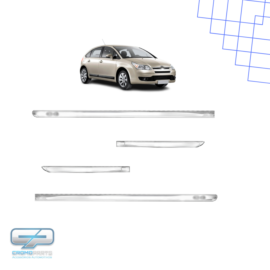 Friso X-Treme Cromado Adaptável para C4 2005 á 2025 Personalizado Cromado 4 Portas