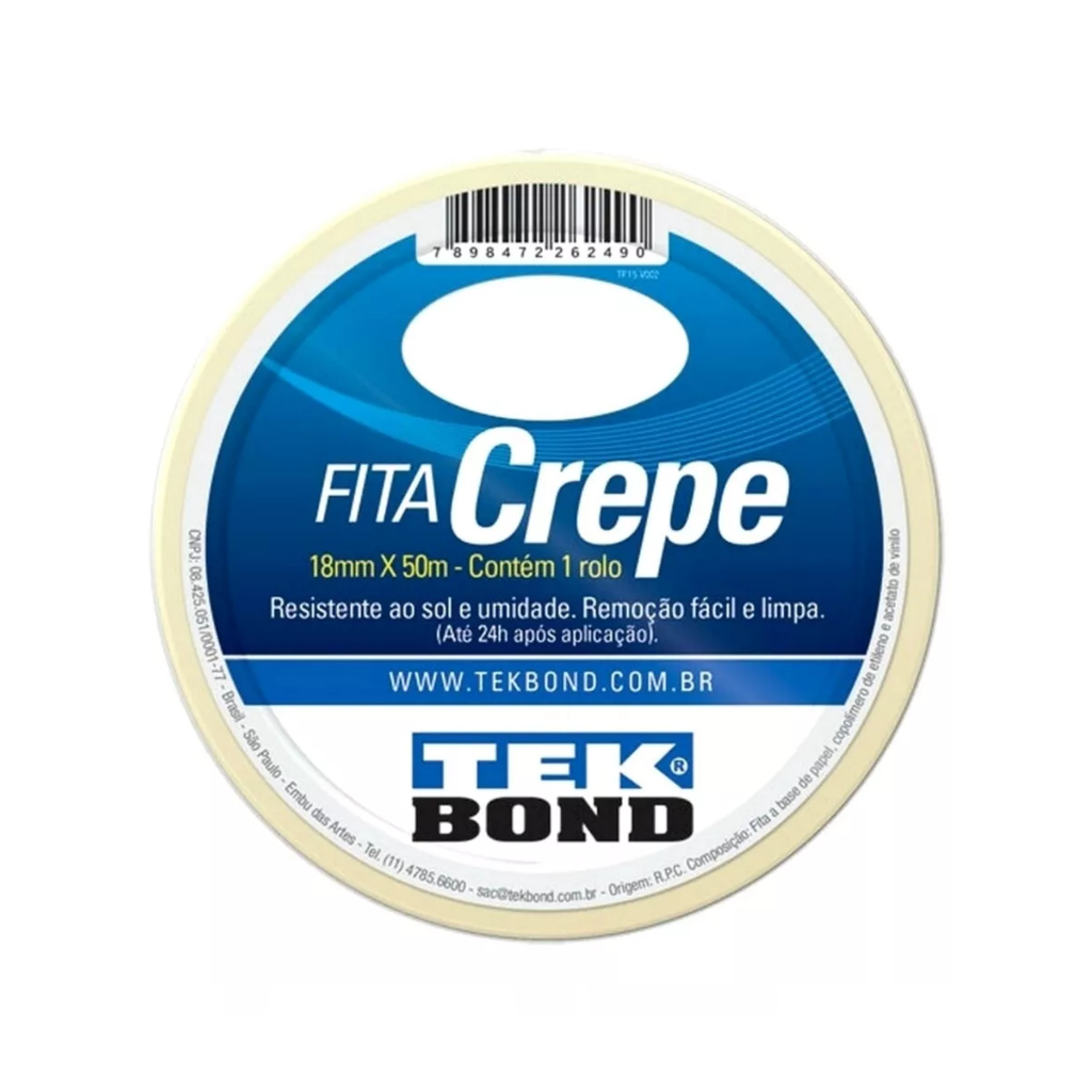 Fita crepe 18mm x 50m - tekbond em Oferta na Shopee
